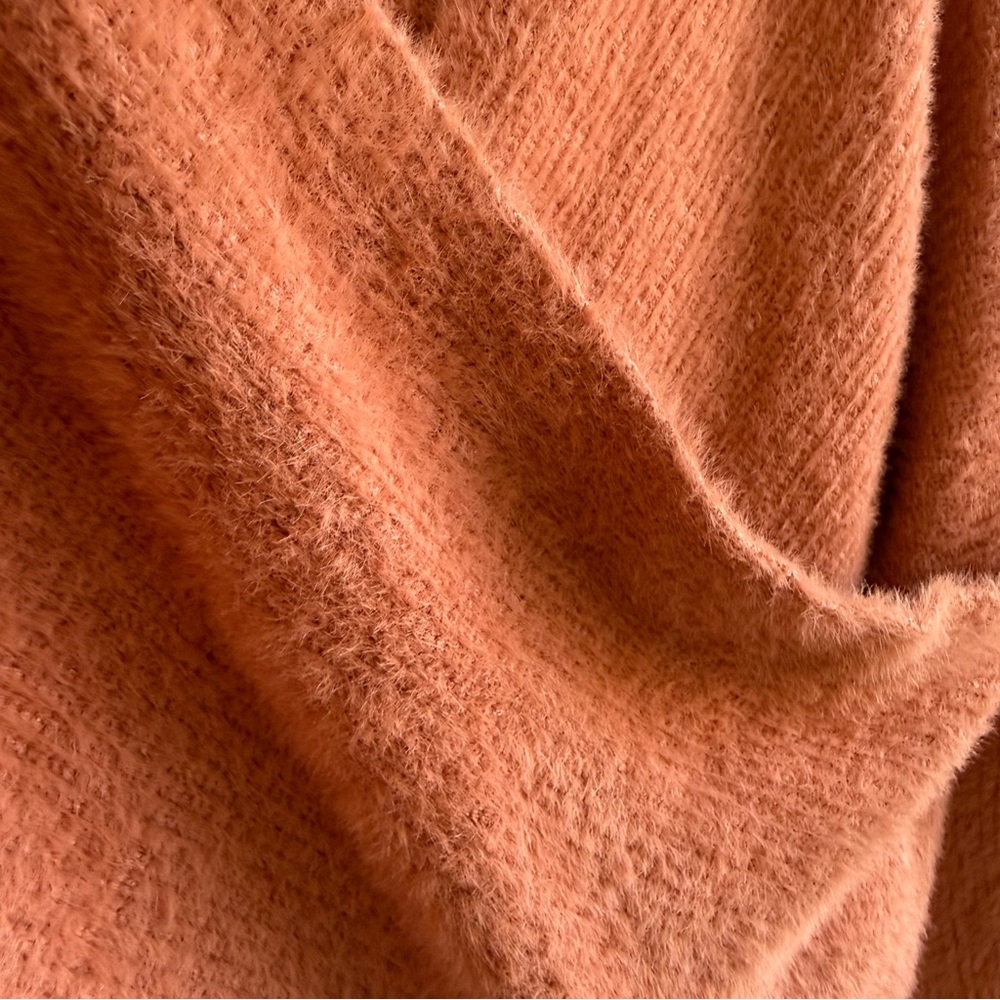Pumpkin Orange Fuzzy Cozy Sweater - Picture 4 of 5